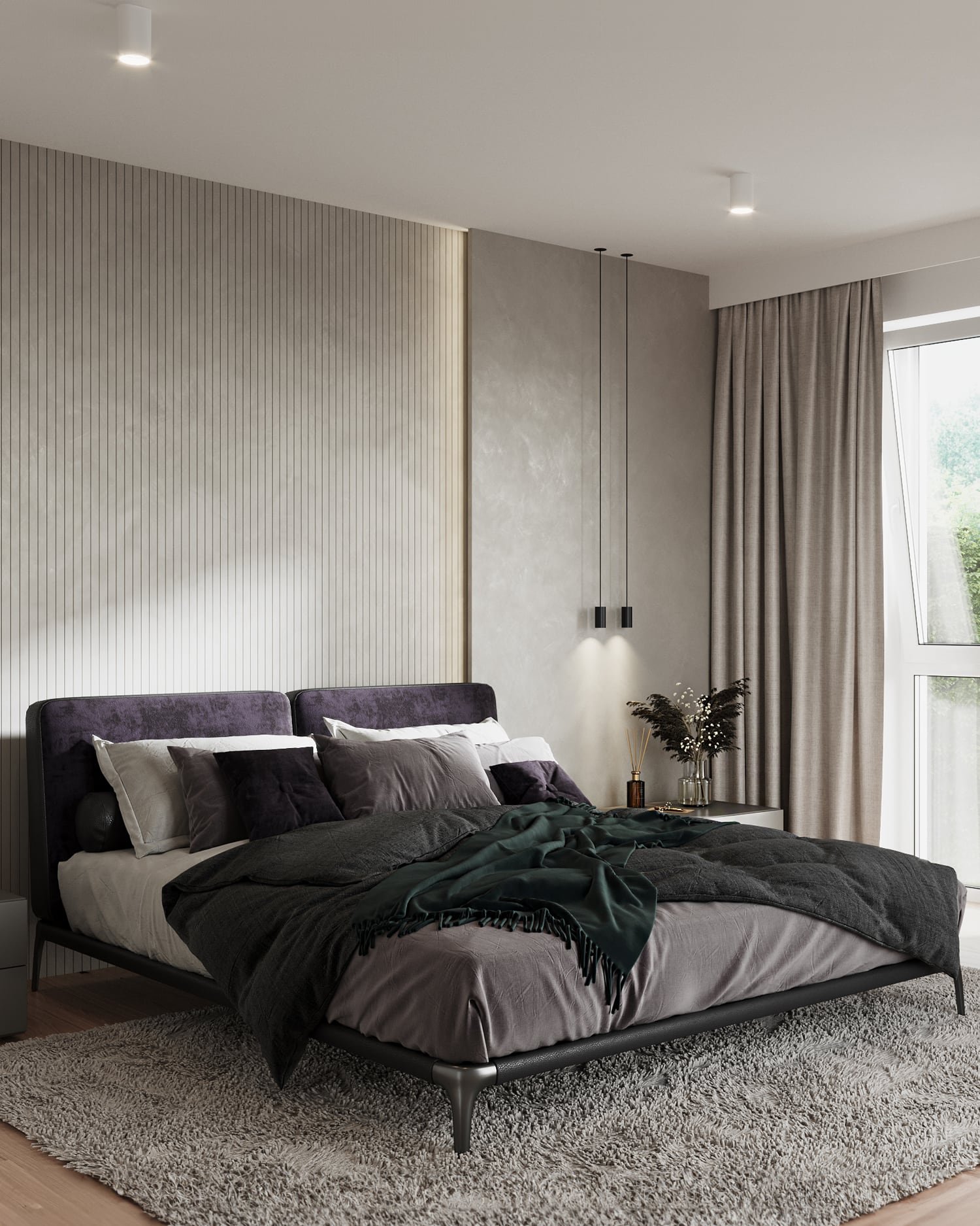 3D Interior Visualization rendering of bedroom in apartment in Osdorfer Landstraße Hamburg Germany