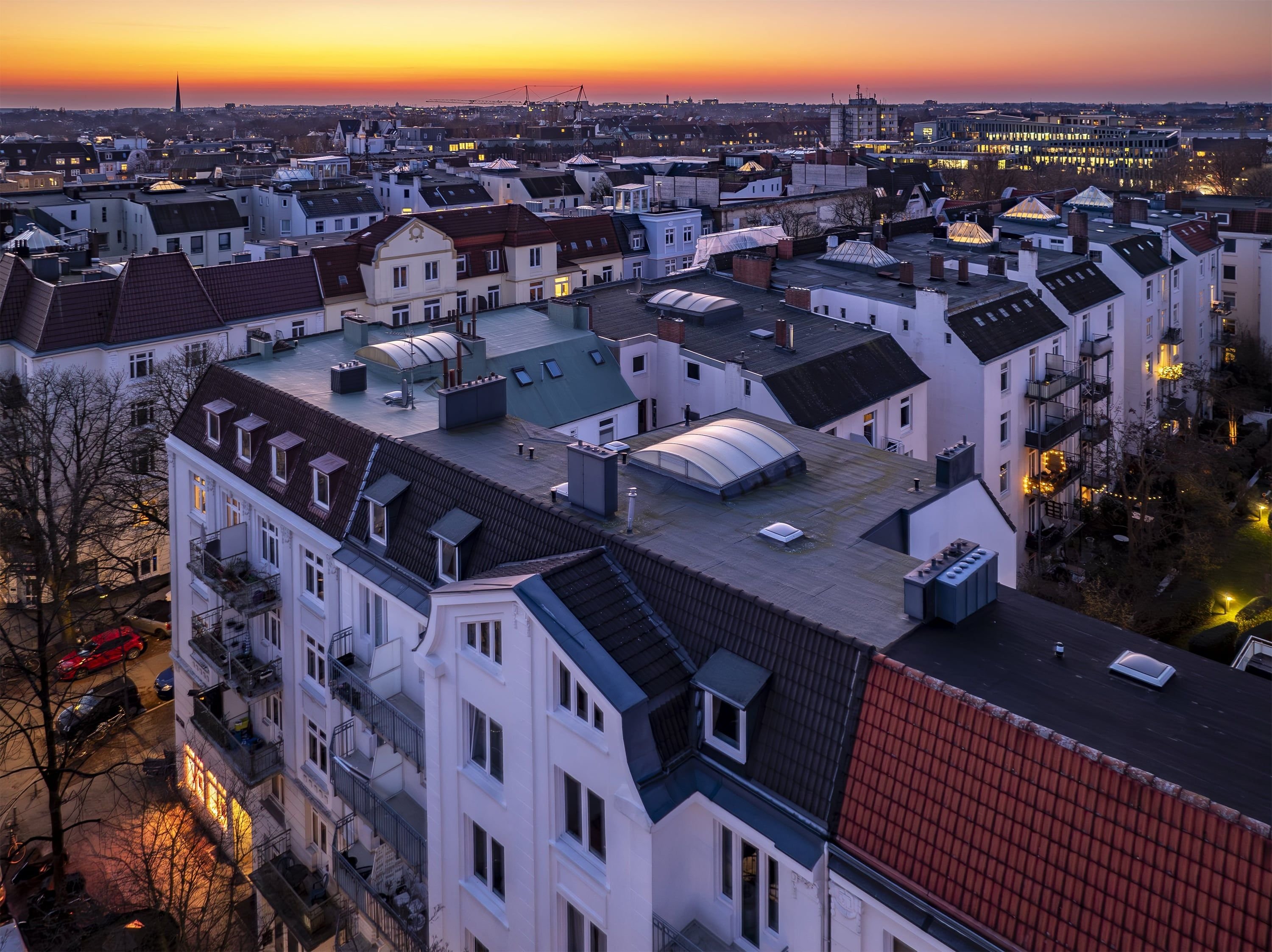 3D Visualization of the rooftop on the historical building in Winterhude Hamburg Germany