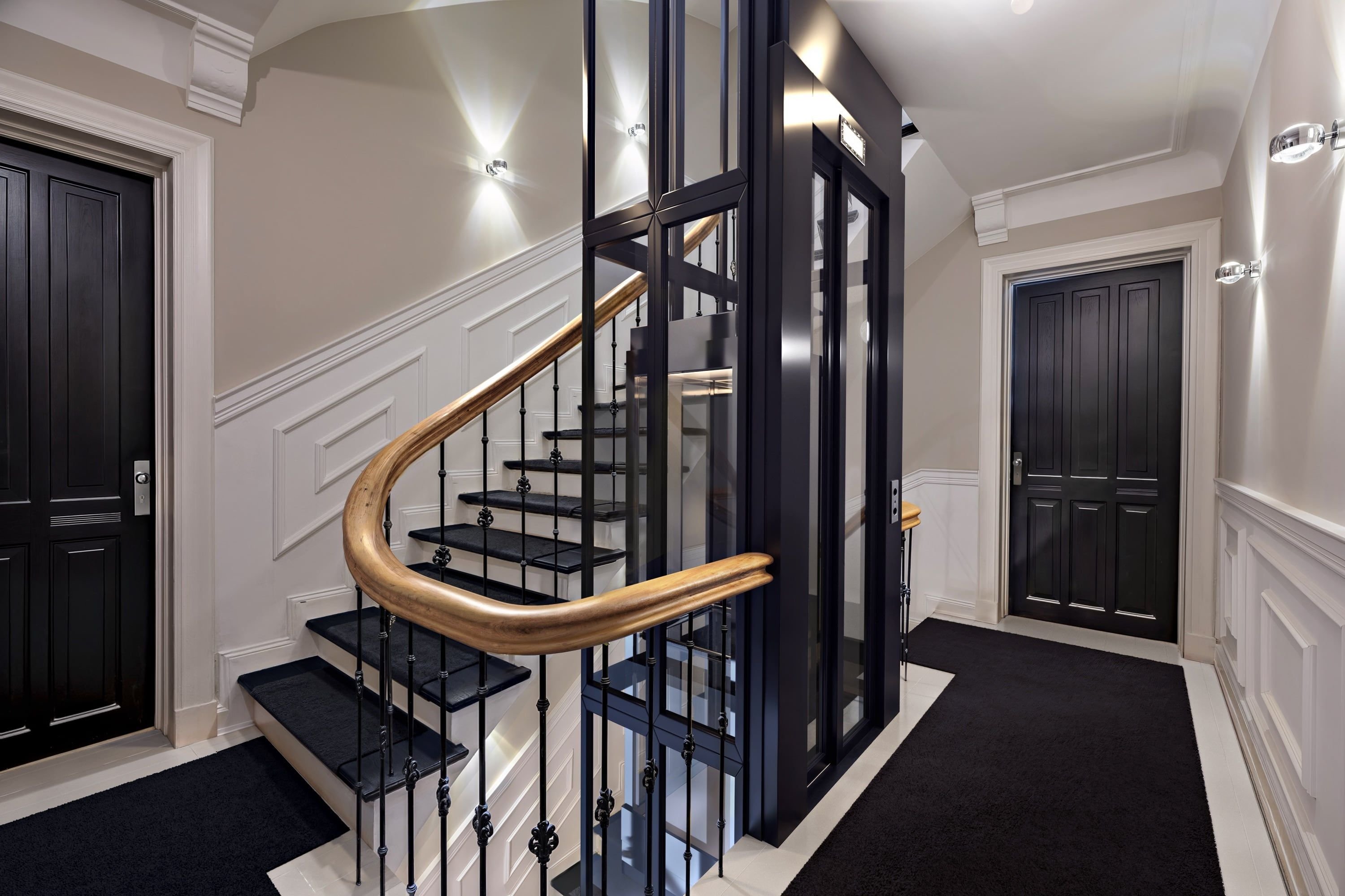 3D Interior Visualization of the hallway in historical building with staircase in Winterhude Hamburg Germany