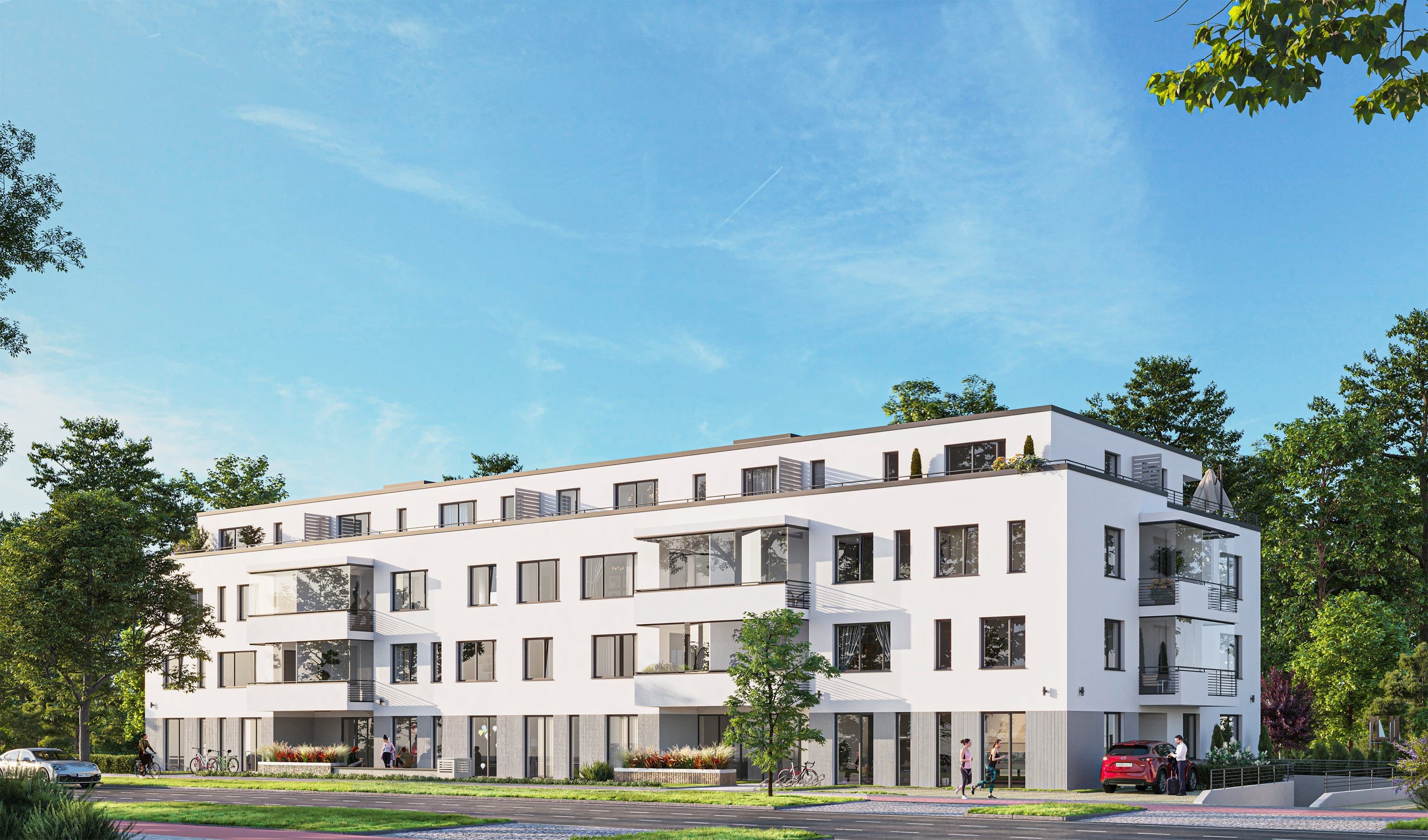 3D Exterior Visualization of new multi family house in Frohmestraße Hamburg Germany