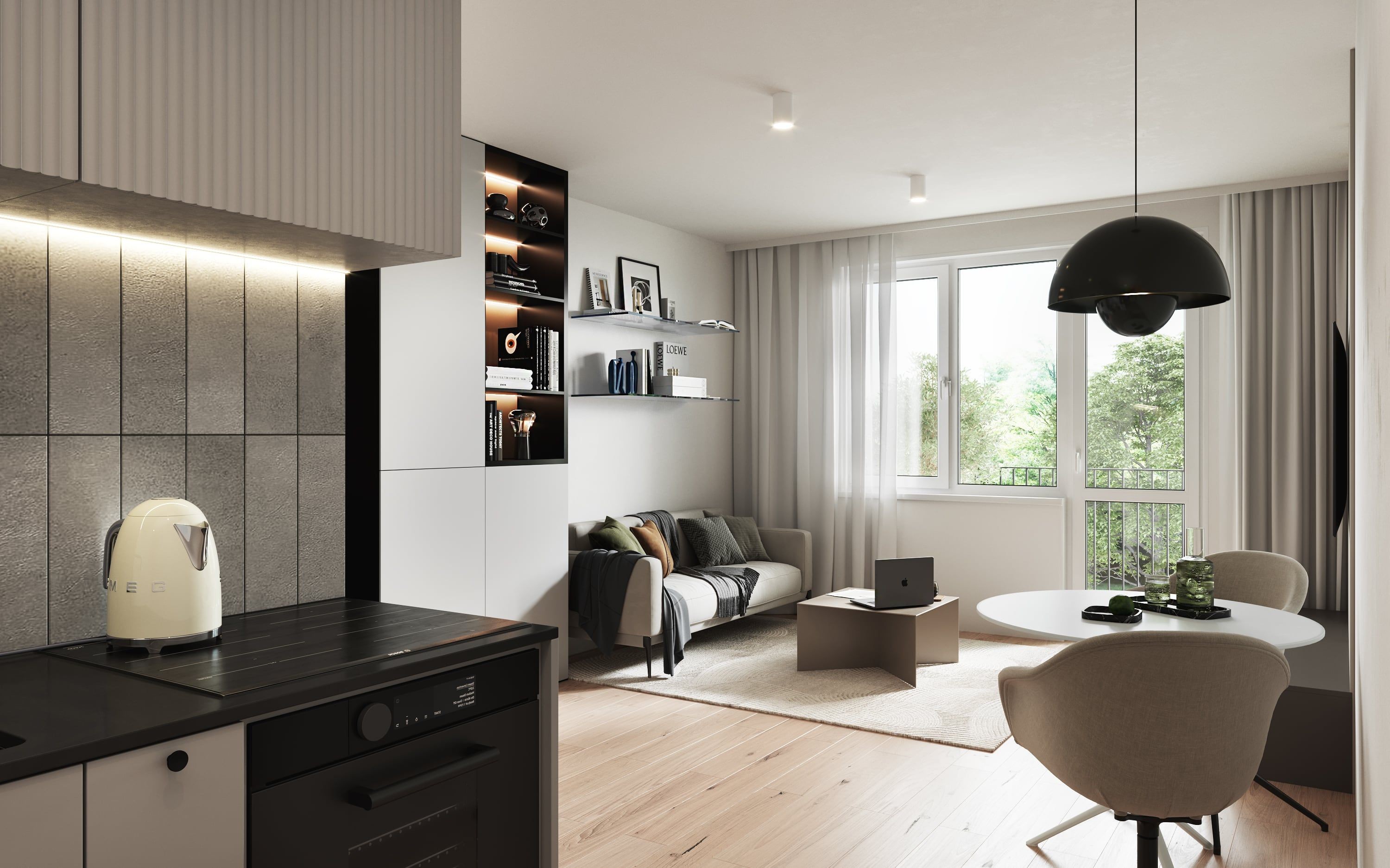 3D Architectural Visualization of student apartment in Stuttgart Germany