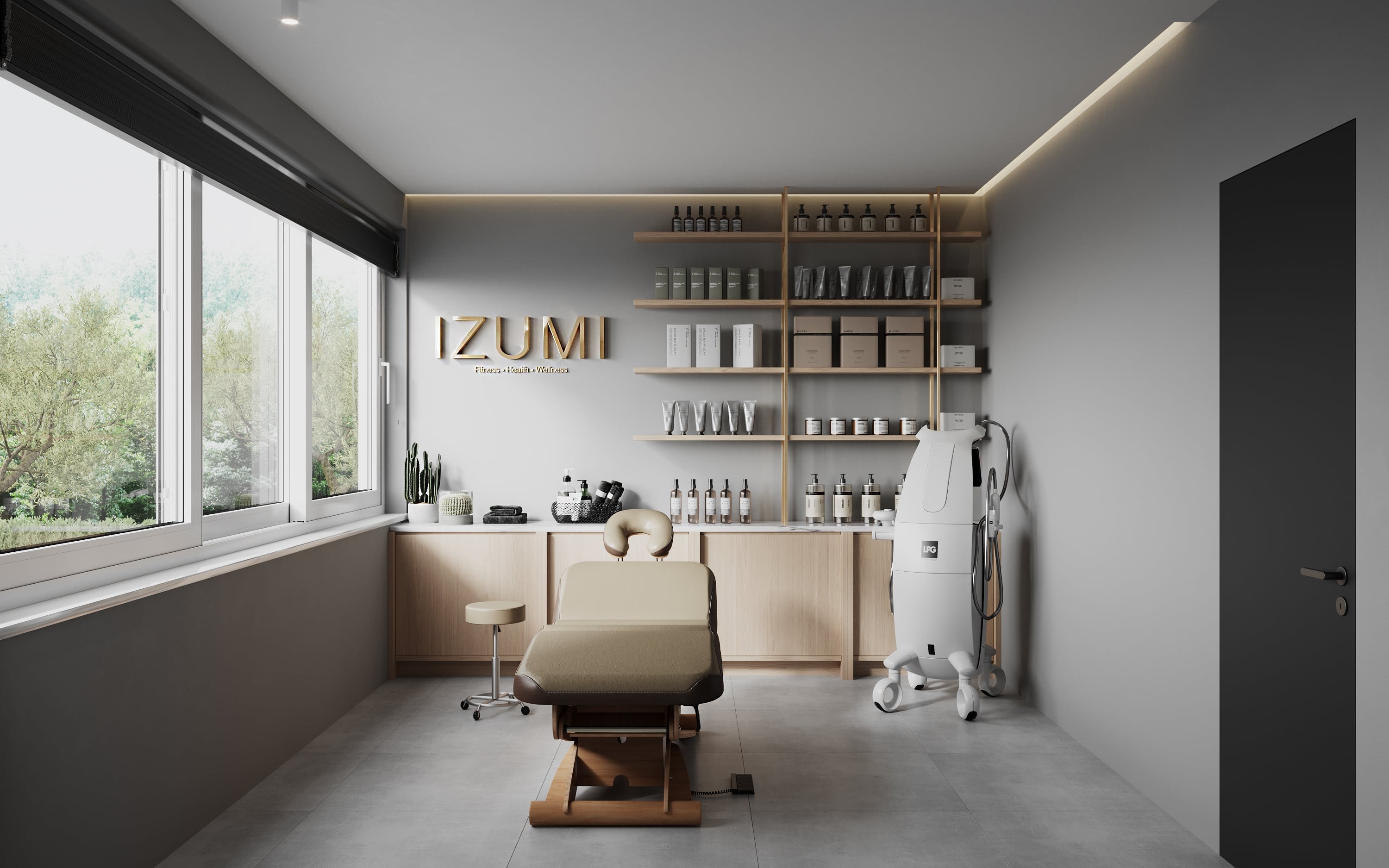 3D Visualization of beauty cabinet of Wellness and Rehabilitation Studio in Villingen-Schwenningen Germany