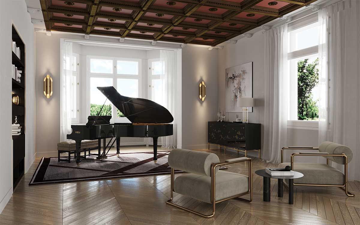 3D Interior Visualization with the design concept of a living space of the historical property in Berlin