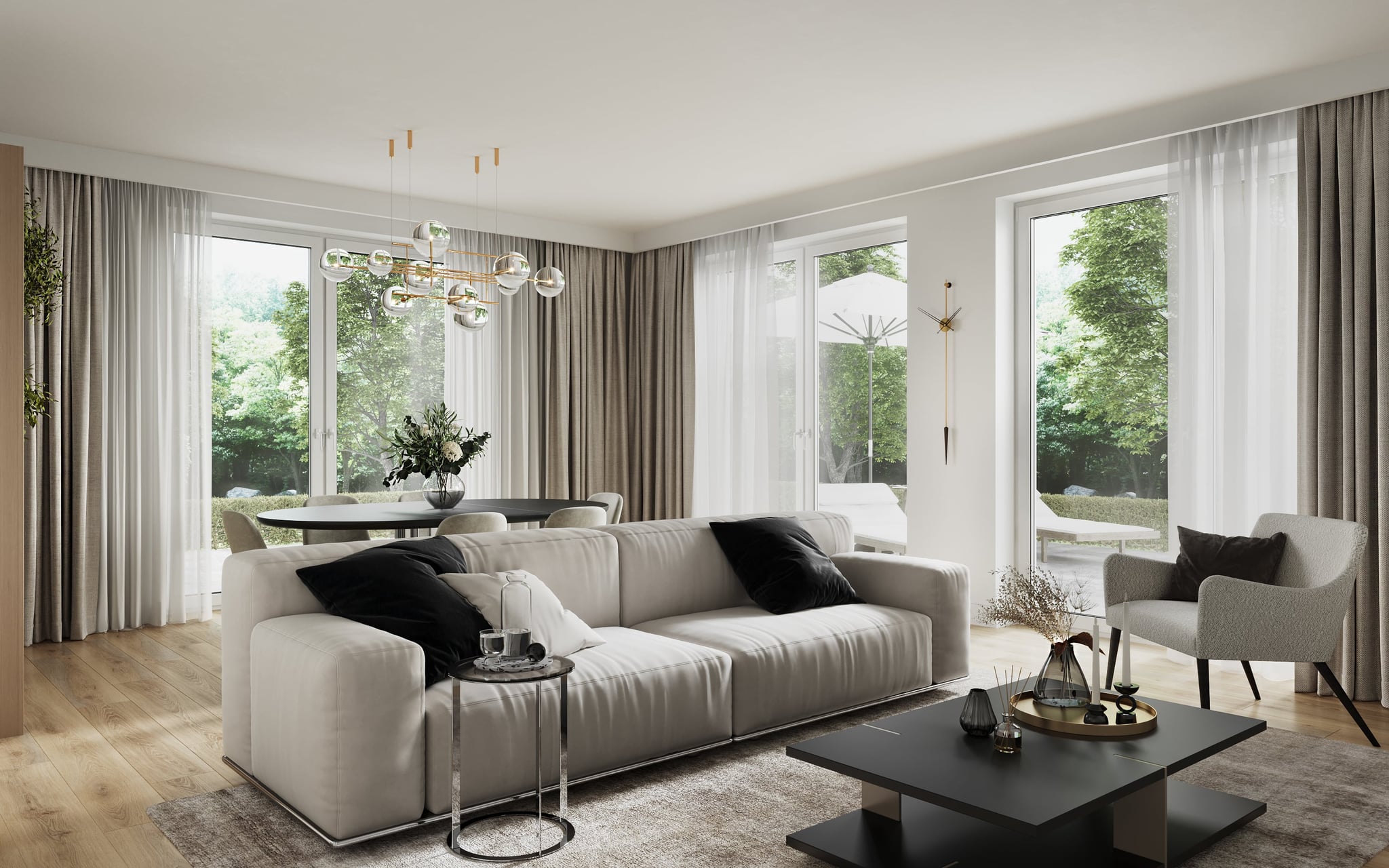 3D architectural Interior Visualization of living room in Catalogue Family House with garden in Germany, Switzerland, Holland, Great Britain, Europe and United States of America 3D architectural Interior Visualization of living room in Catalogue Family House with garden in Germany, Switzerland, Holland, Great Britain, Europe and United States of America