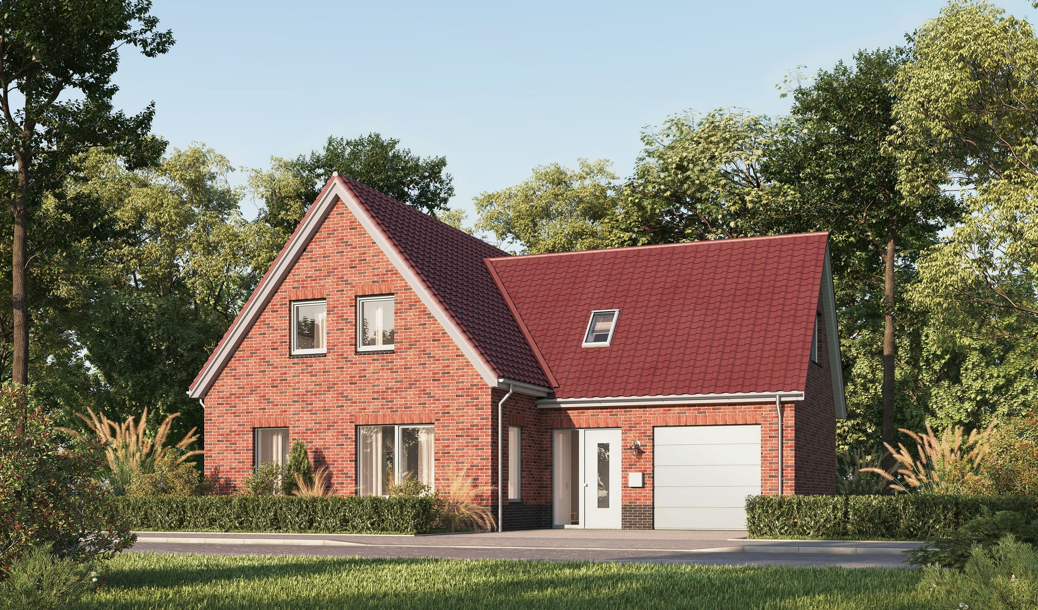 3D architectural Exterior Visualization of Catalogue Family House with garden in Germany, Switzerland, Holland, Great Britain, Europe and United States of America 3D architectural Exterior Visualization of Catalogue Family House with garden in Germany, Switzerland, Holland, Great Britain, Europe and United States of America