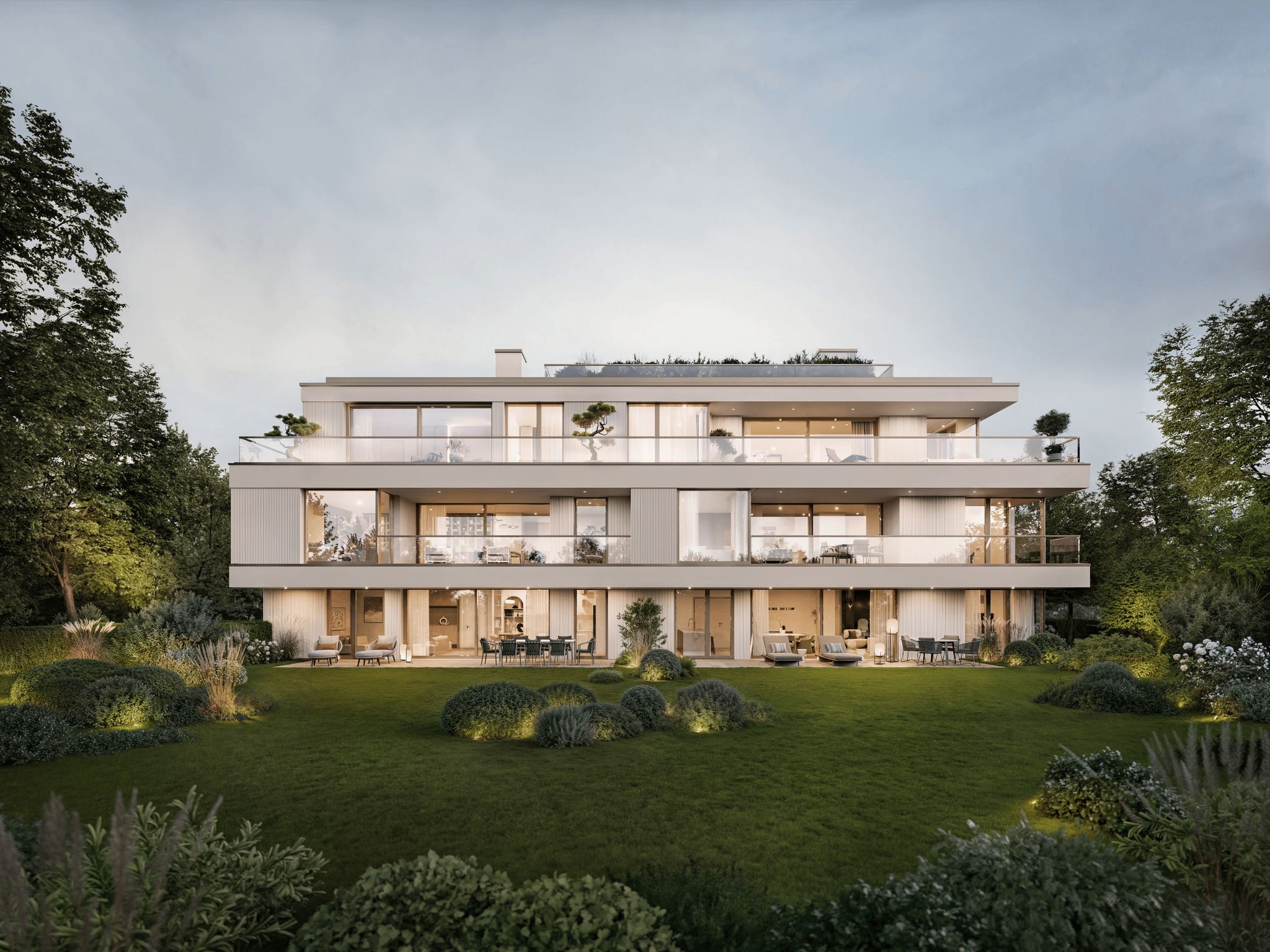 3D Exterior Visualization multi apartment building Minich Germany
