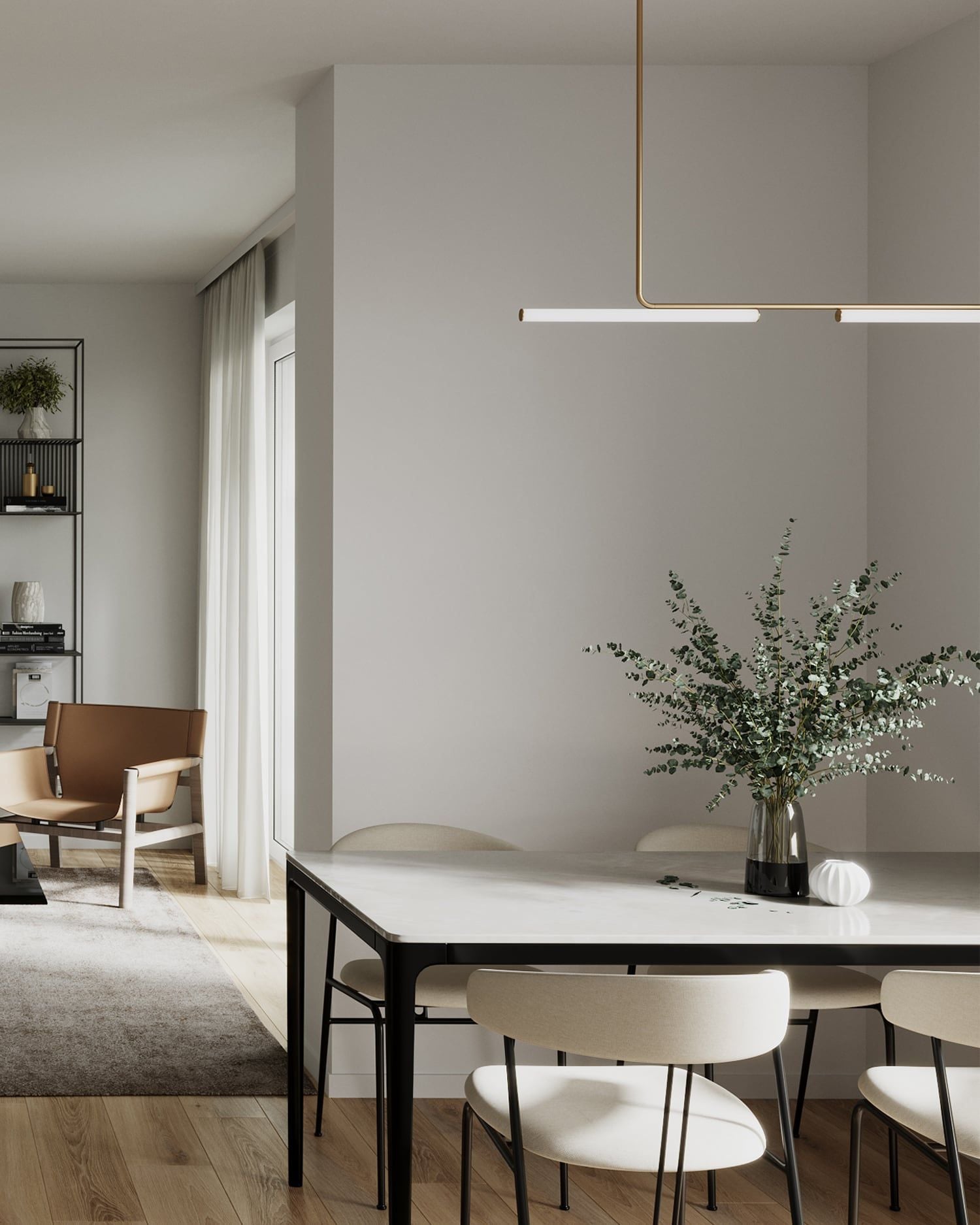 3D Interior Visualization of the dinning area in apartment in Hamburg, Germany 3D Interior Visualization of the dinning area in apartment in Hamburg, Germany