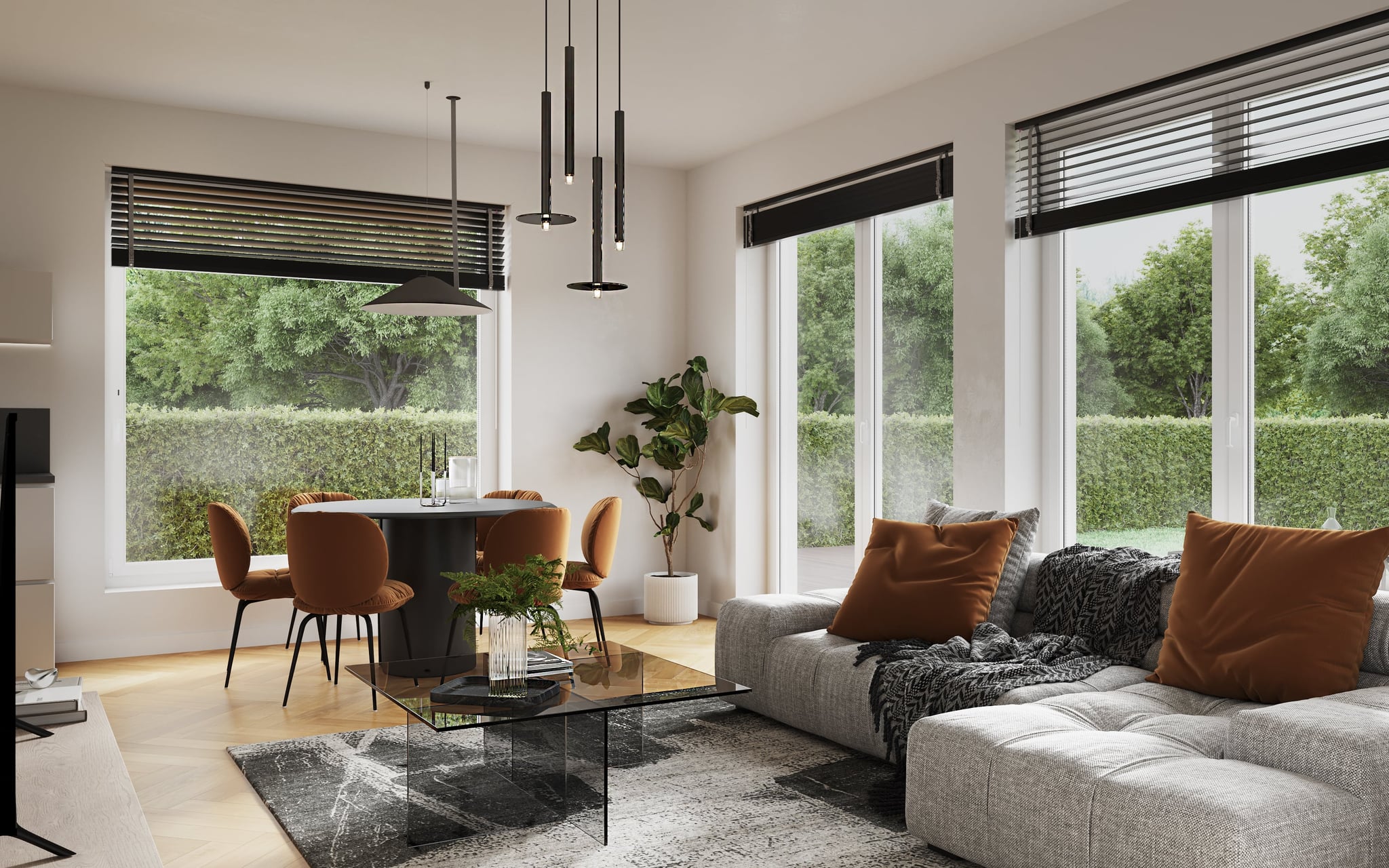 3D architectural Interior Visualization of living room in Catalogue Family House with garden in Germany, Switzerland, Holland, Great Britain, Europe and United States of America 3D architectural Interior Visualization of living room in Catalogue Family House with garden in Germany, Switzerland, Holland, Great Britain, Europe and United States of America