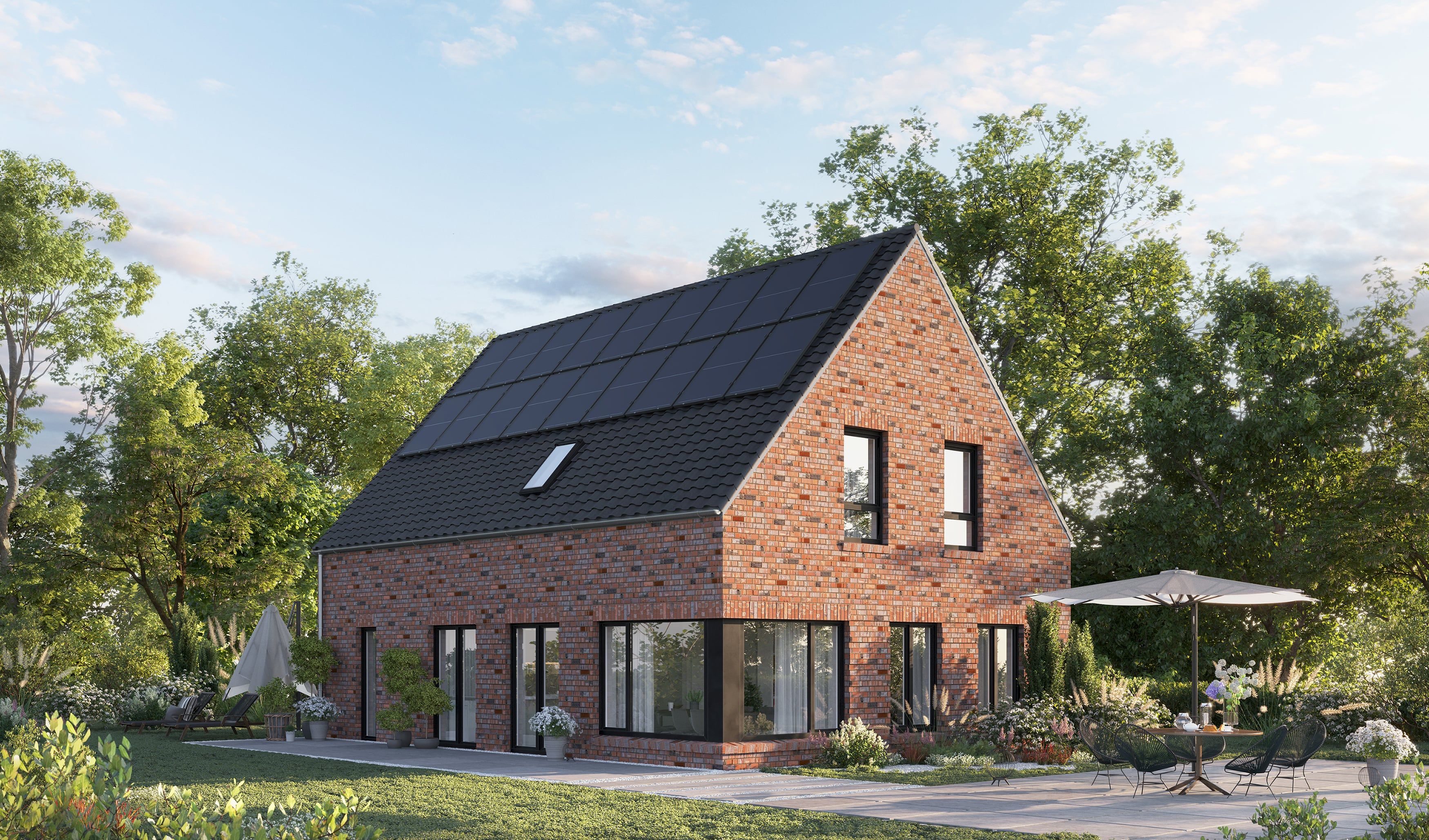 3D Exterior Visualization of Catalogue Family House with garden in Germany and Europe 3D Exterior Visualization of Catalogue Family House with garden in Germany and Europe