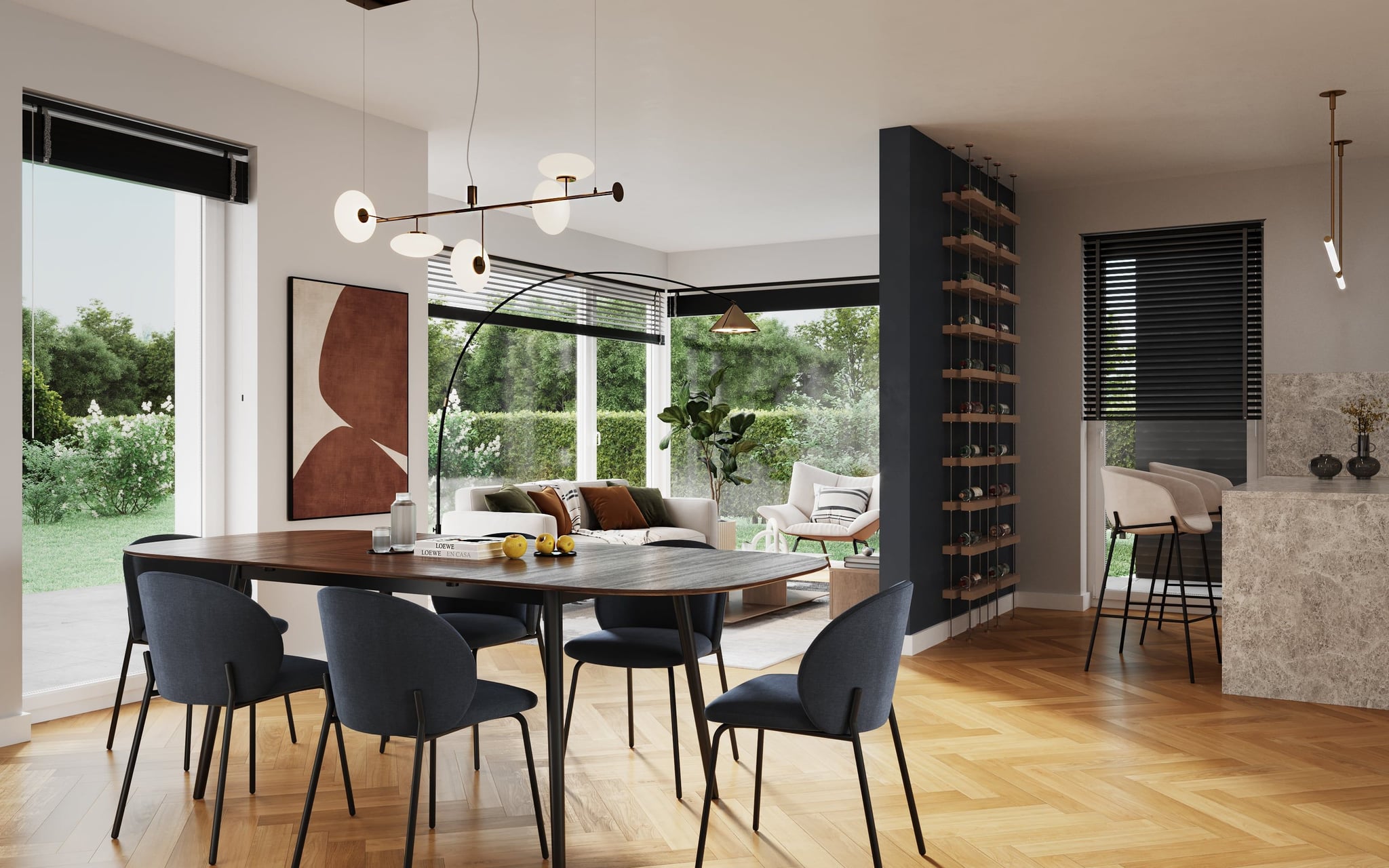 3D architectural Interior Visualization of living room in Catalogue Family House with garden in Germany, Switzerland, Holland, Great Britain, Europe and United States of America 3D architectural Interior Visualization of living room in Catalogue Family House with garden in Germany, Switzerland, Holland, Great Britain, Europe and United States of America